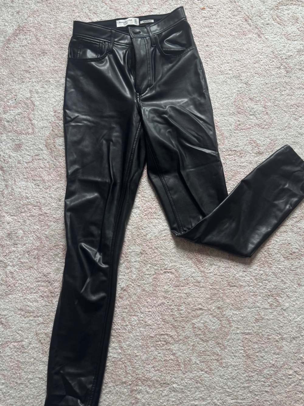 Abercrombie & Fitch Black Faux Leather Skinny Jeans - Women